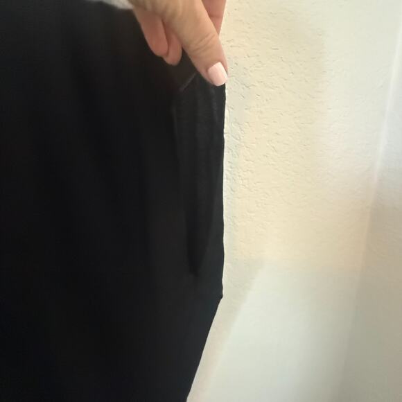 Helmut Lang Top Women’s Knit Black Slub Dolman Lamb Leather Trim Size P - Picture 5 of 10